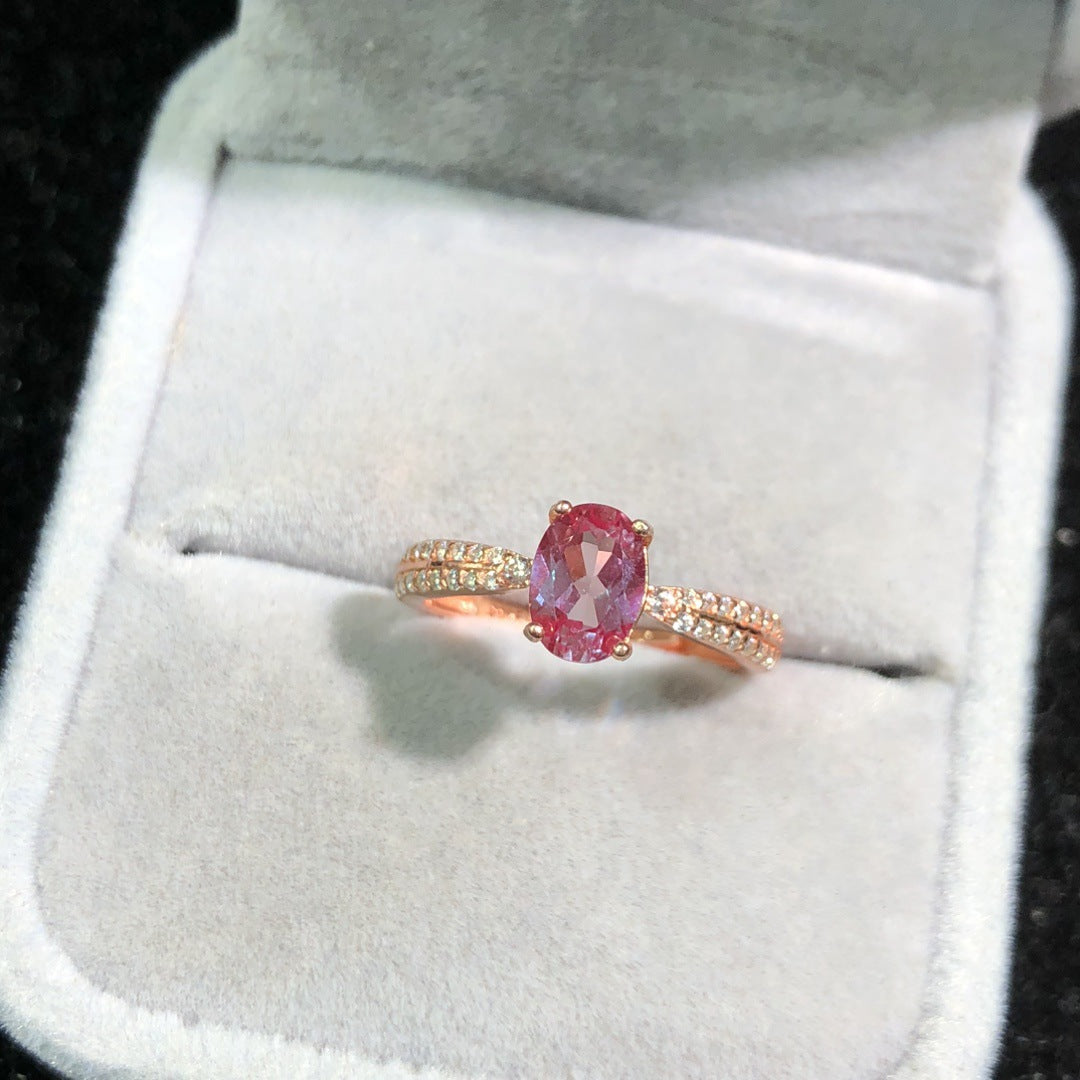 Colorfast High-end 18K Gold-plated Ring With Natural Amethyst