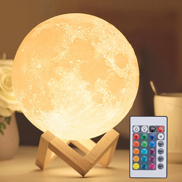 16-Color Lamp With Stand And Remote, Moon Lamp, LED Night Light With Dock